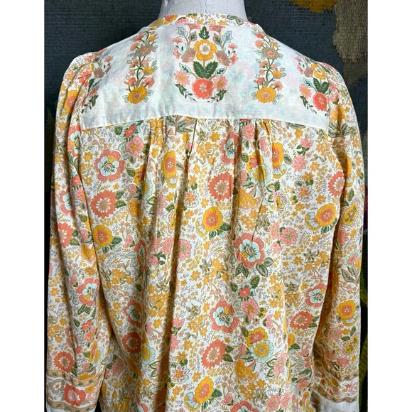 Elan Tie Neck Peasant Blouse M - Picture 2 of 15